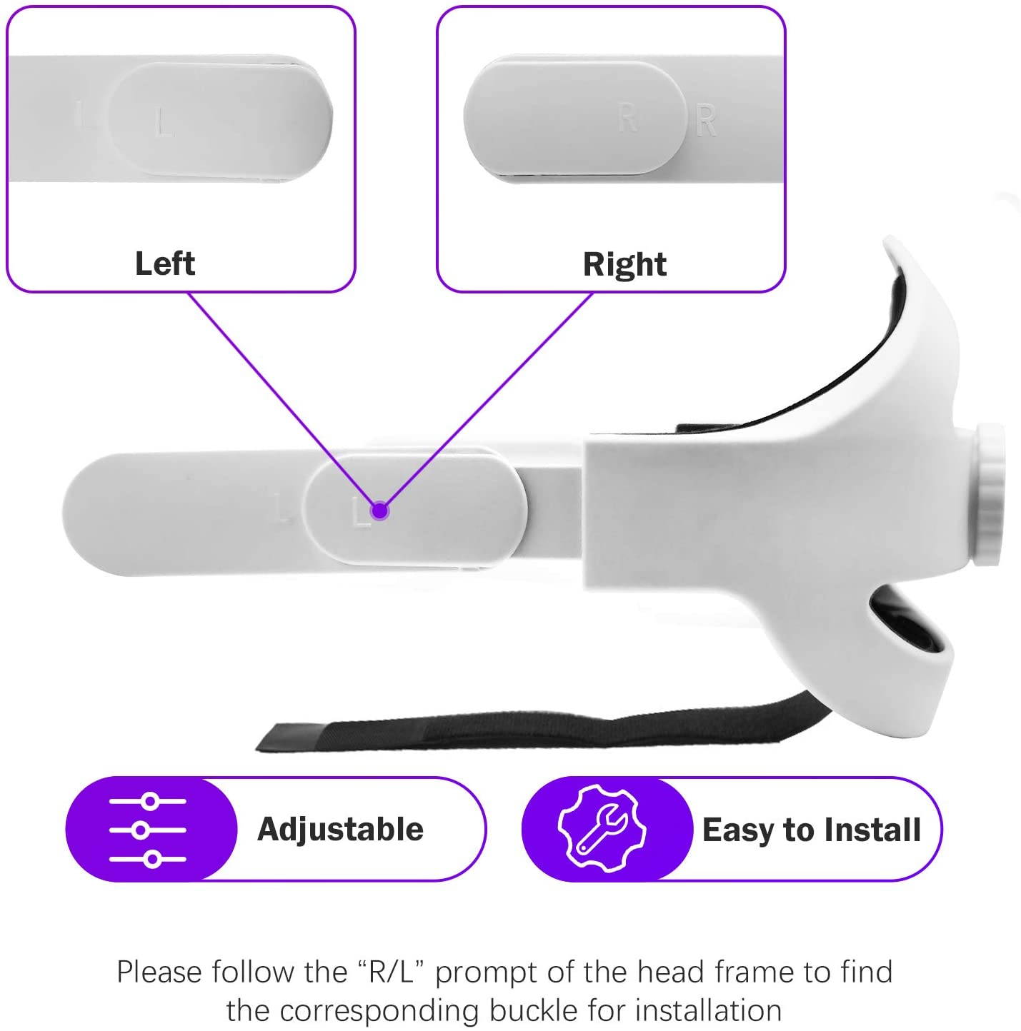 Oculus Quest 2 Elite Strap Adjustable Head Strap with Cushion Replacement Headband Enhanced Support and Reduce Head Pressure in VR , Comfortable Protective Strap for Oculus Quest 2