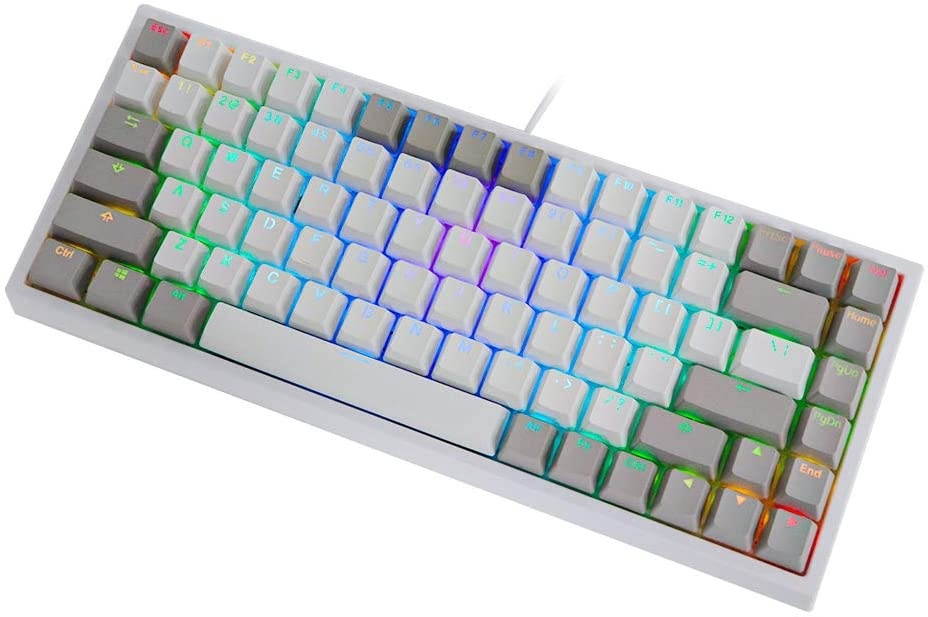 EPOMAKER EP84 84-Key RGB Hotswap Wired Mechanical Gaming Keyboard with PBT Dye-subbed Keycaps for Mac/Win/Gamers (Gateron Red Switch, Grey White)