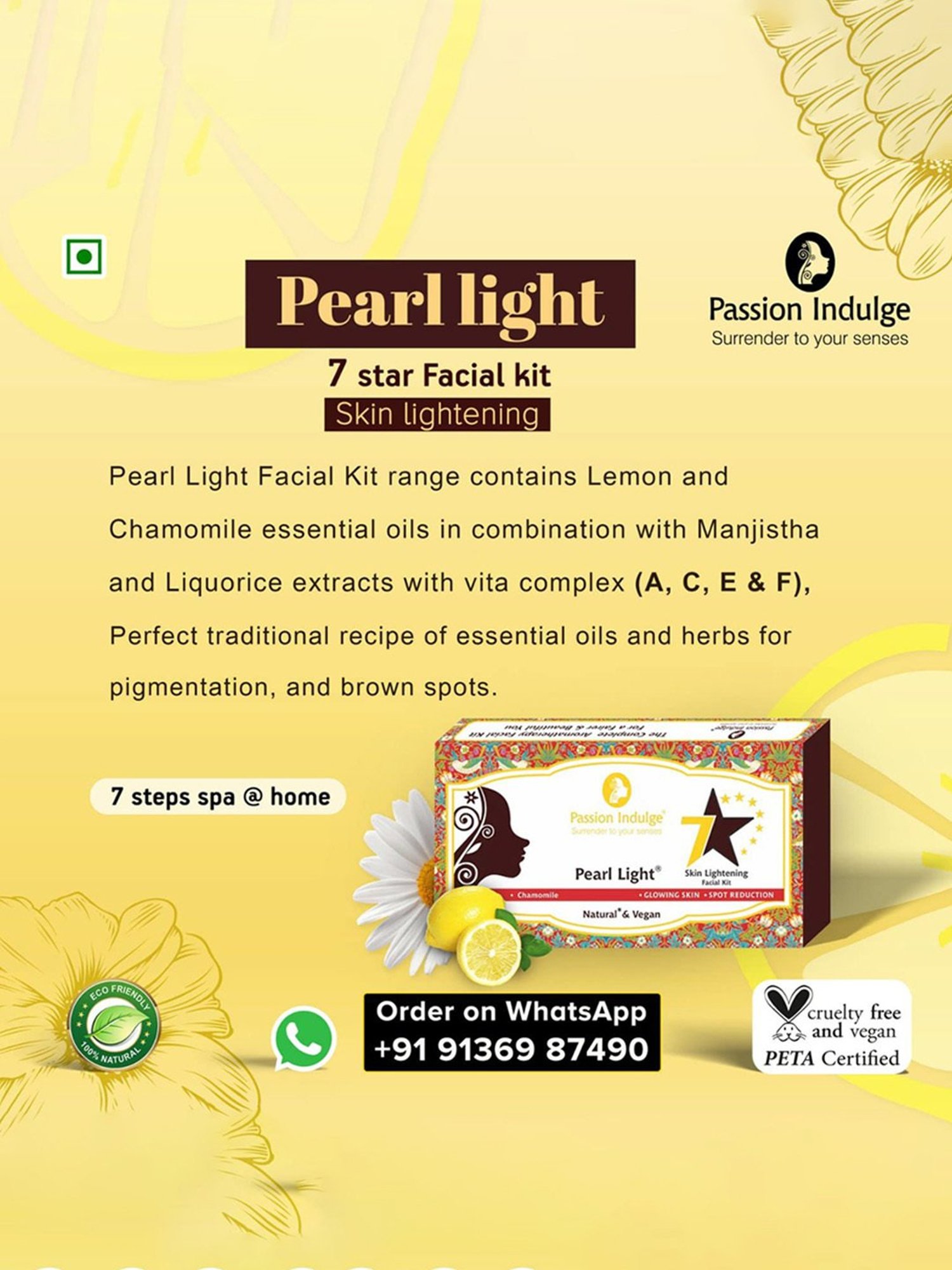 Passion Indulge Pearl Light 7 Star Skin Brightening Silver Facial Kit