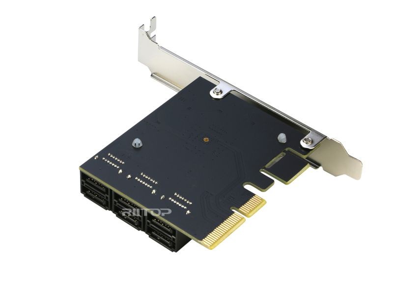 SATA iii Card 6 Port PCI-e Express x4 to SATA 6Gbps Expansion Controller Card Adapter, Come with Low Profile Bracket and SATA Cable