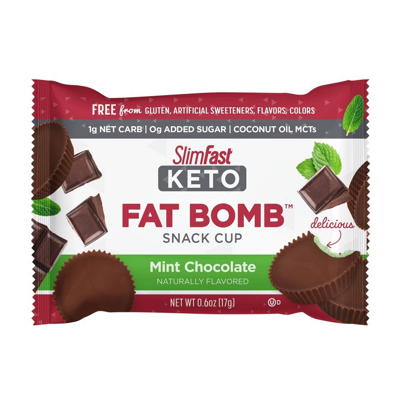 SlimFast Keto Fat Bomb Snack Cup - Mint Chocolate - 14ct