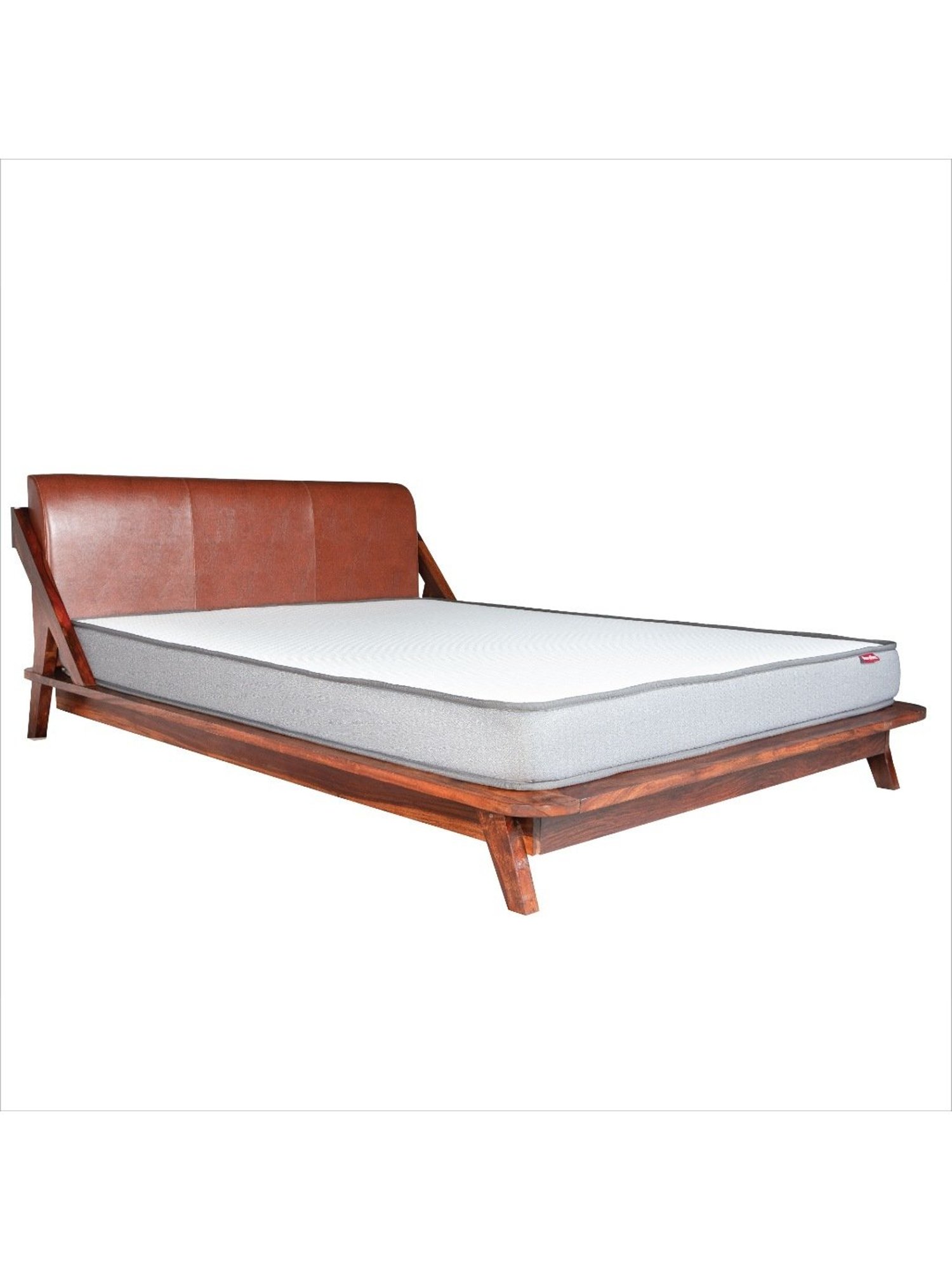 Duroflex Plush Brown Sheesham Wood King Bed in Honey Finish