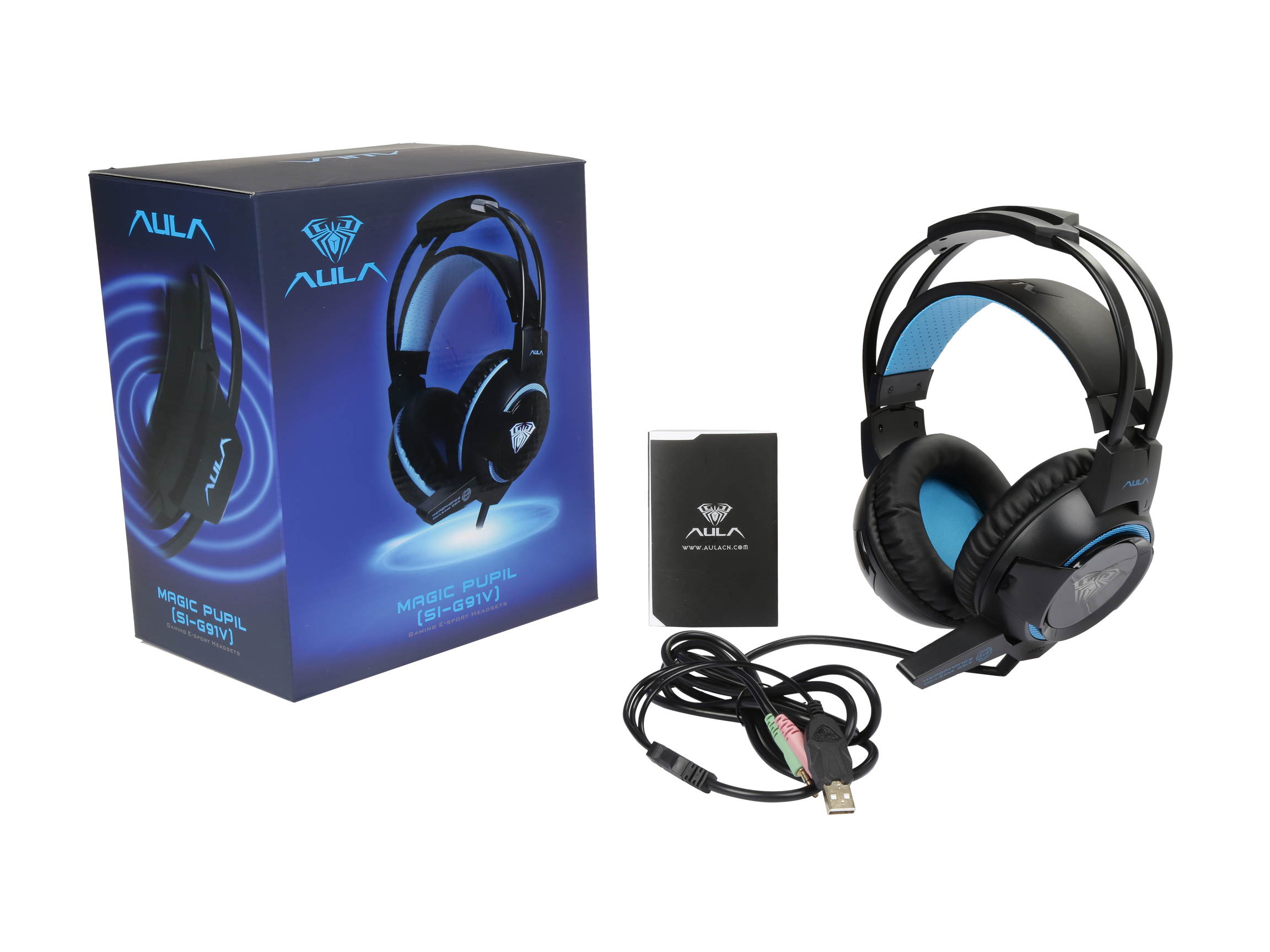 Aula USB Wired Gaming Headset with Logo Light + Vibration Effect