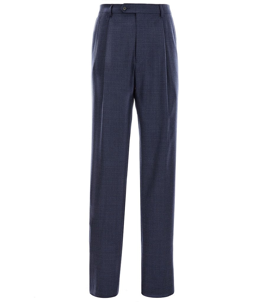 Hart Schaffner Marx Tailored Classic Fit Pleated Front Fancy Wool Dress Pants