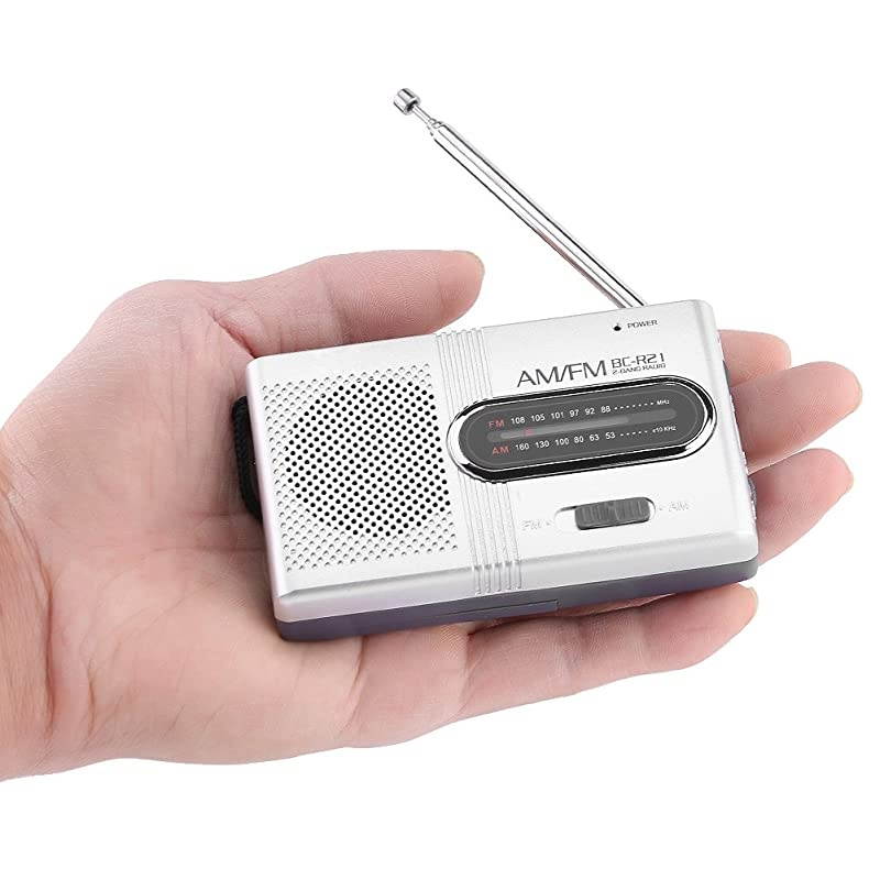 AM/FM Battery Operated Mini Radio - Telescopic Antenna - Built-in Speaker - Standard Earphones Jack - High-Performance Receiver