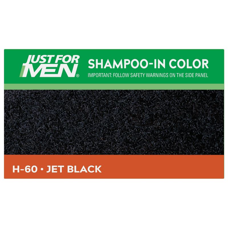 Just For Men Shampoo-In Color Gray Hair Coloring for Men - Jet Black - H-60