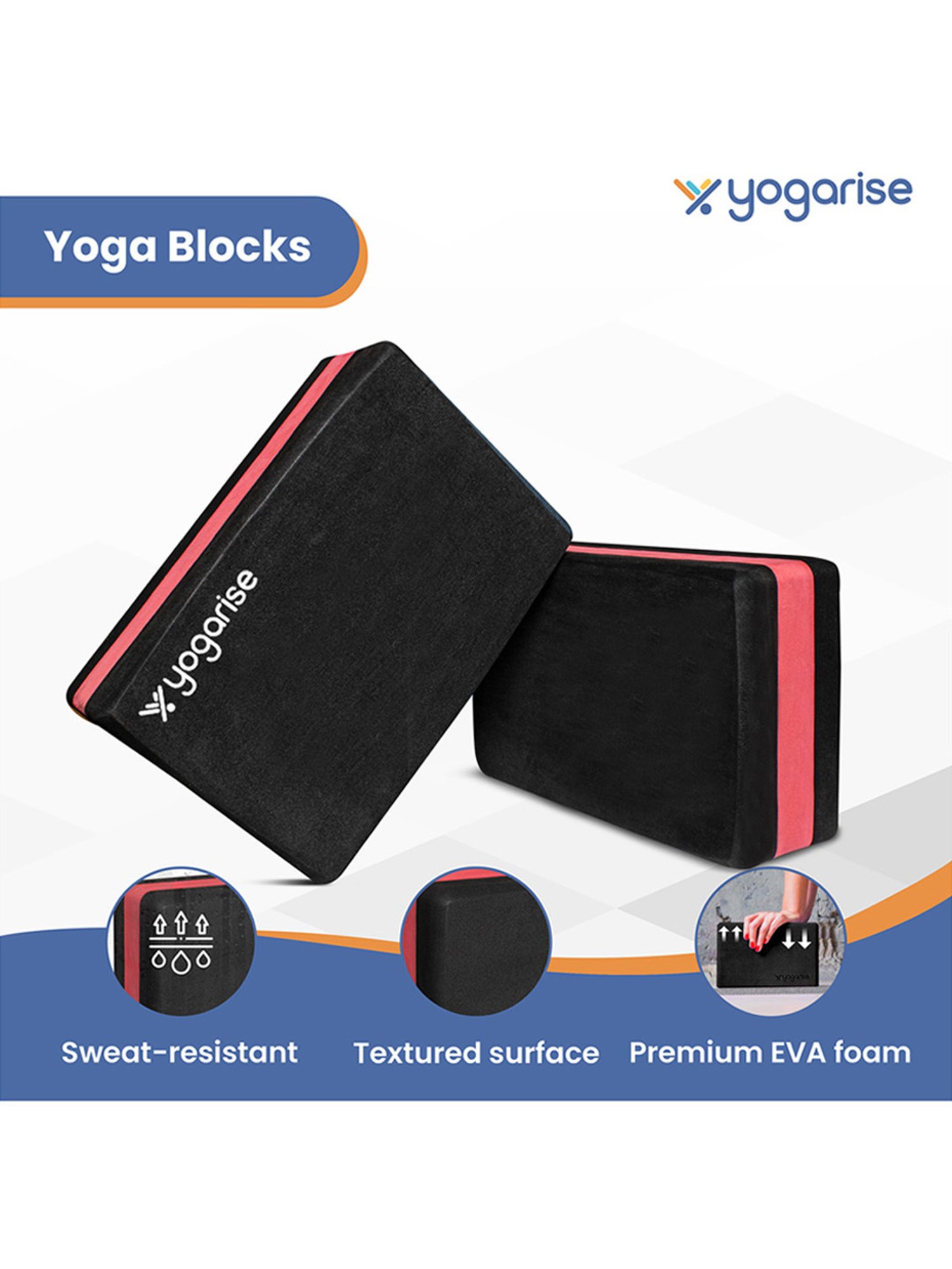 Yogarise Yoga Blocks for Yoga Practice (Red)