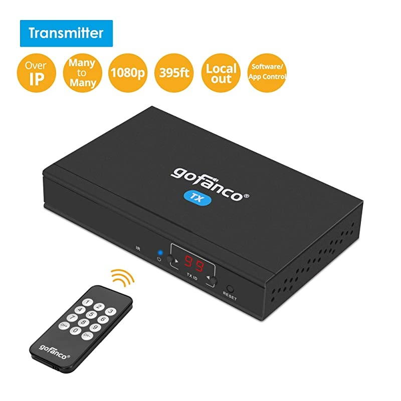 Transmitter Unit TX Only HDMI IP Extender 1080p 394ft 120m H264 Over IP up to 256 Combined TXs amp RXs Matrix configurable HDMI loopout IR Extension RS232 HDExtIPTX