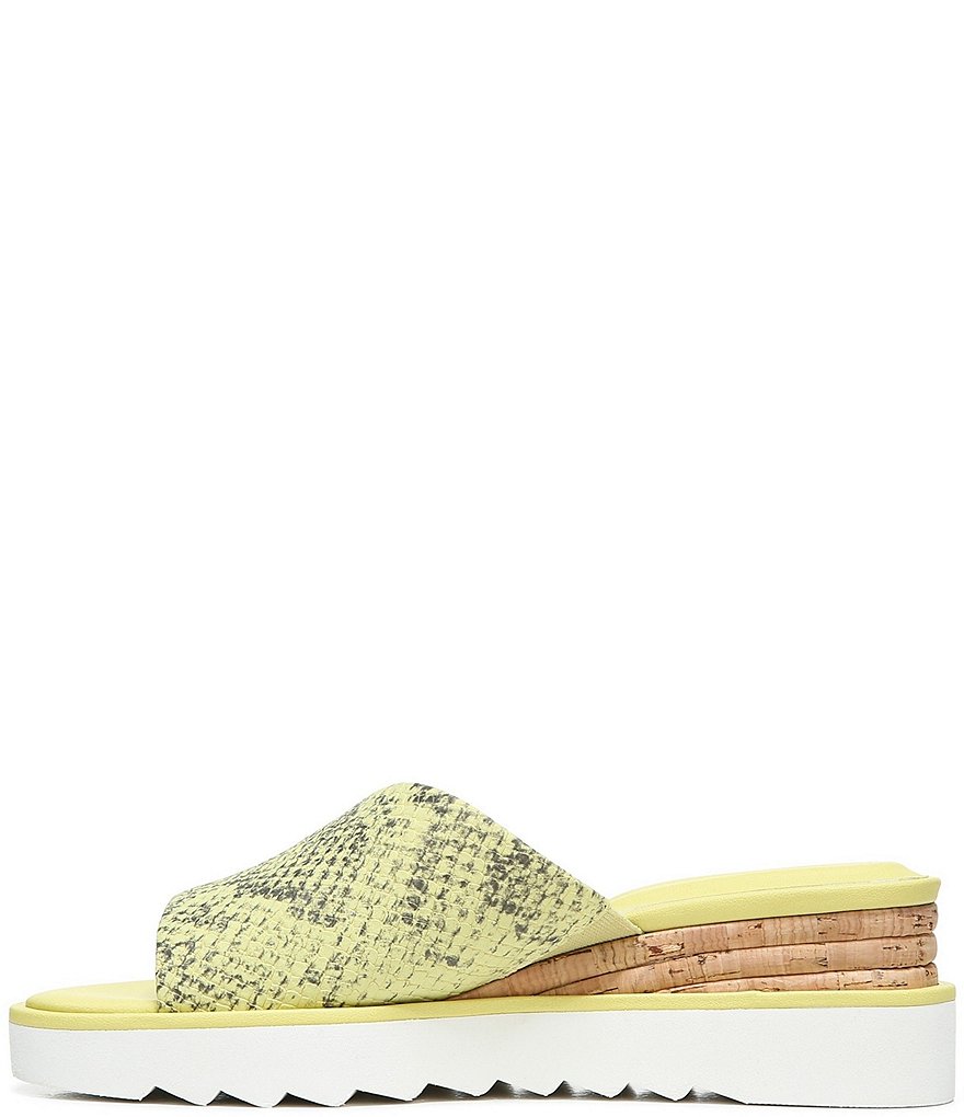 Franco Sarto Chazz Snake Print Cork Wedge Slides