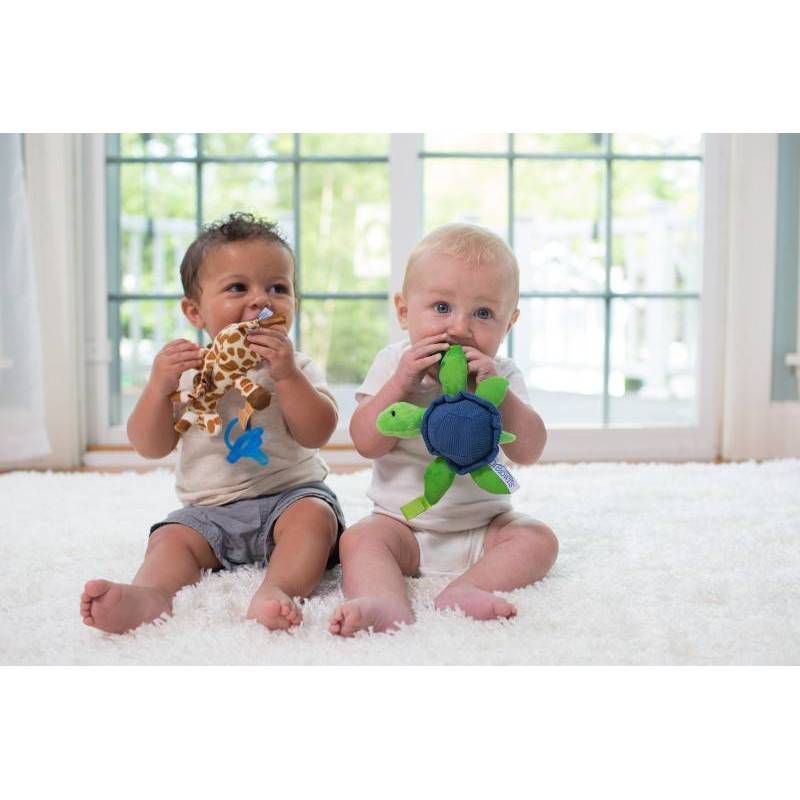 Dr. Brown's Giraffe Lovey with Blue One-Piece Pacifier - Tan