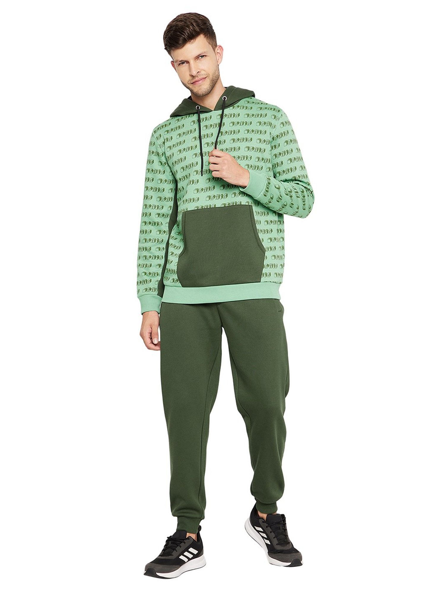 EDRIO Green Regular Fit Tracksuit