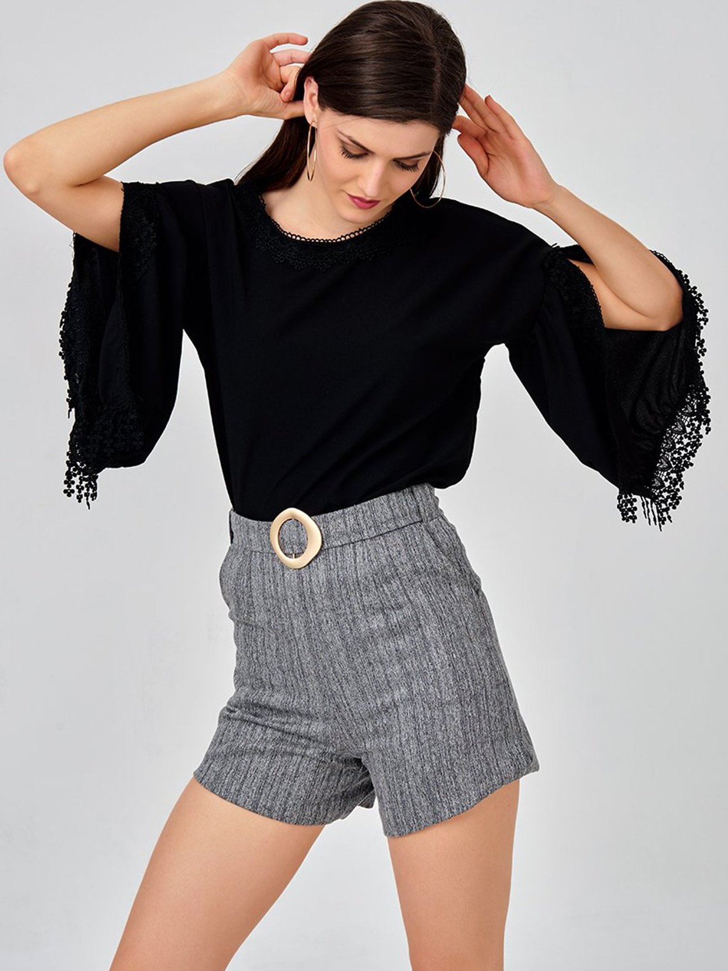 ISU Grey Self Pattern Shorts