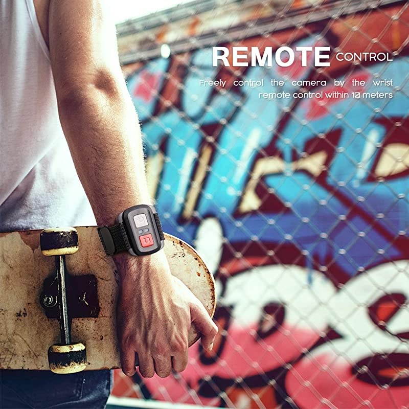 Sports Action Camera 4K 20MP WiFi Vlogging Camera Underwater 40M with Remote Control IP68 Waterproof Case