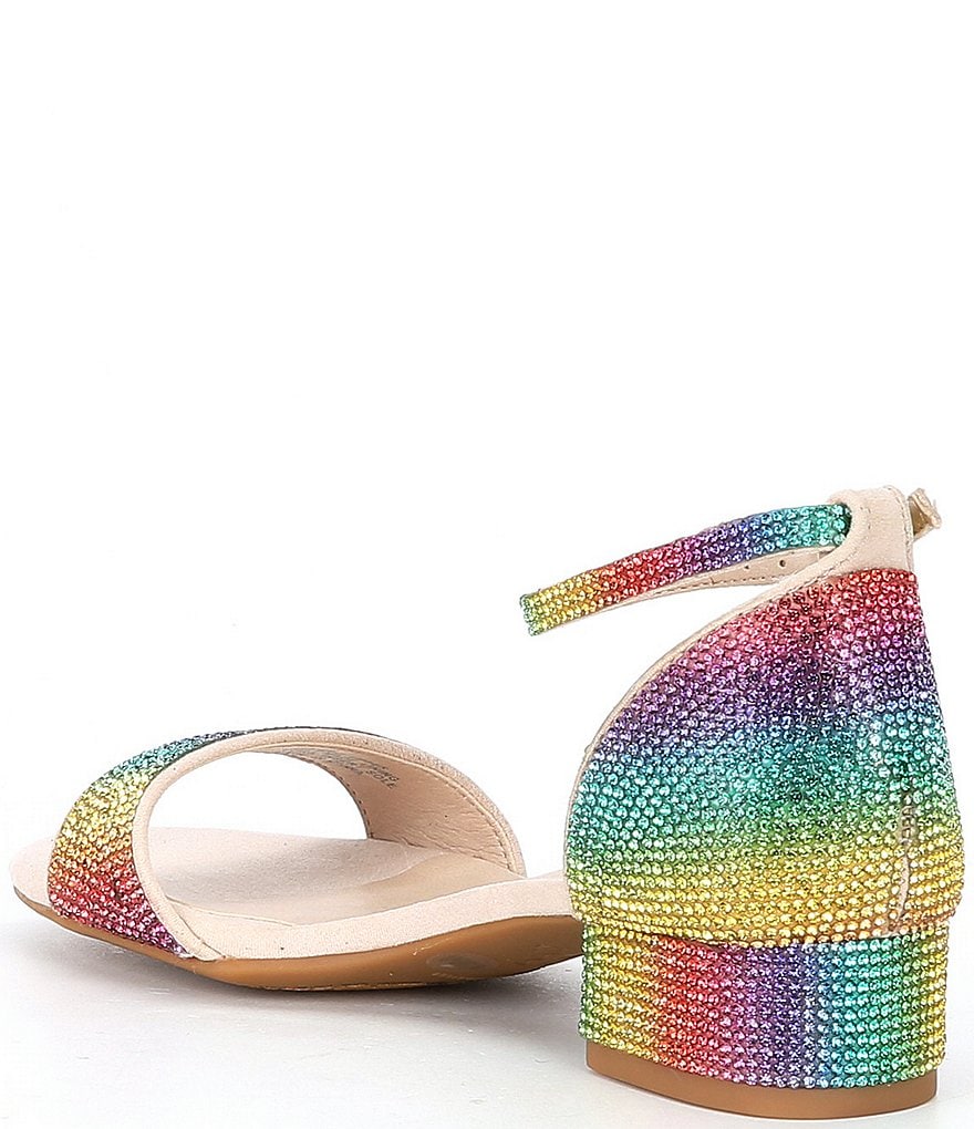 GB Girls' Amaze-Girl Jeweled Two Piece Rainbow Sandals (Youth)