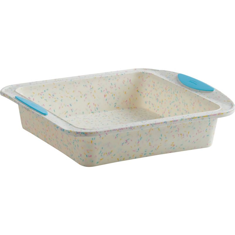 Trudeau Square Cake Pan Confetti 8" x 8"