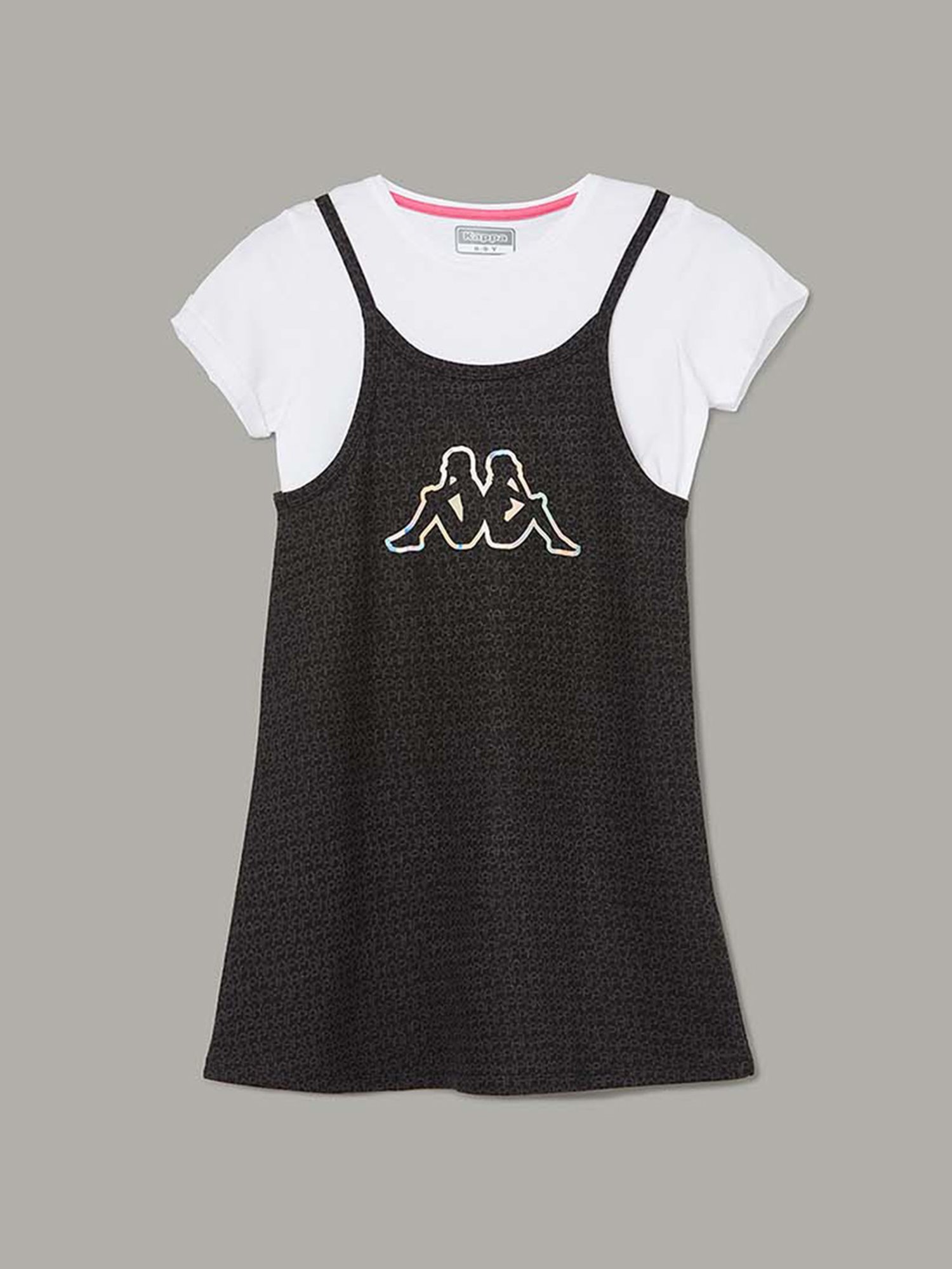 KAPPA Kids Black & White Cotton Printed Dress Set