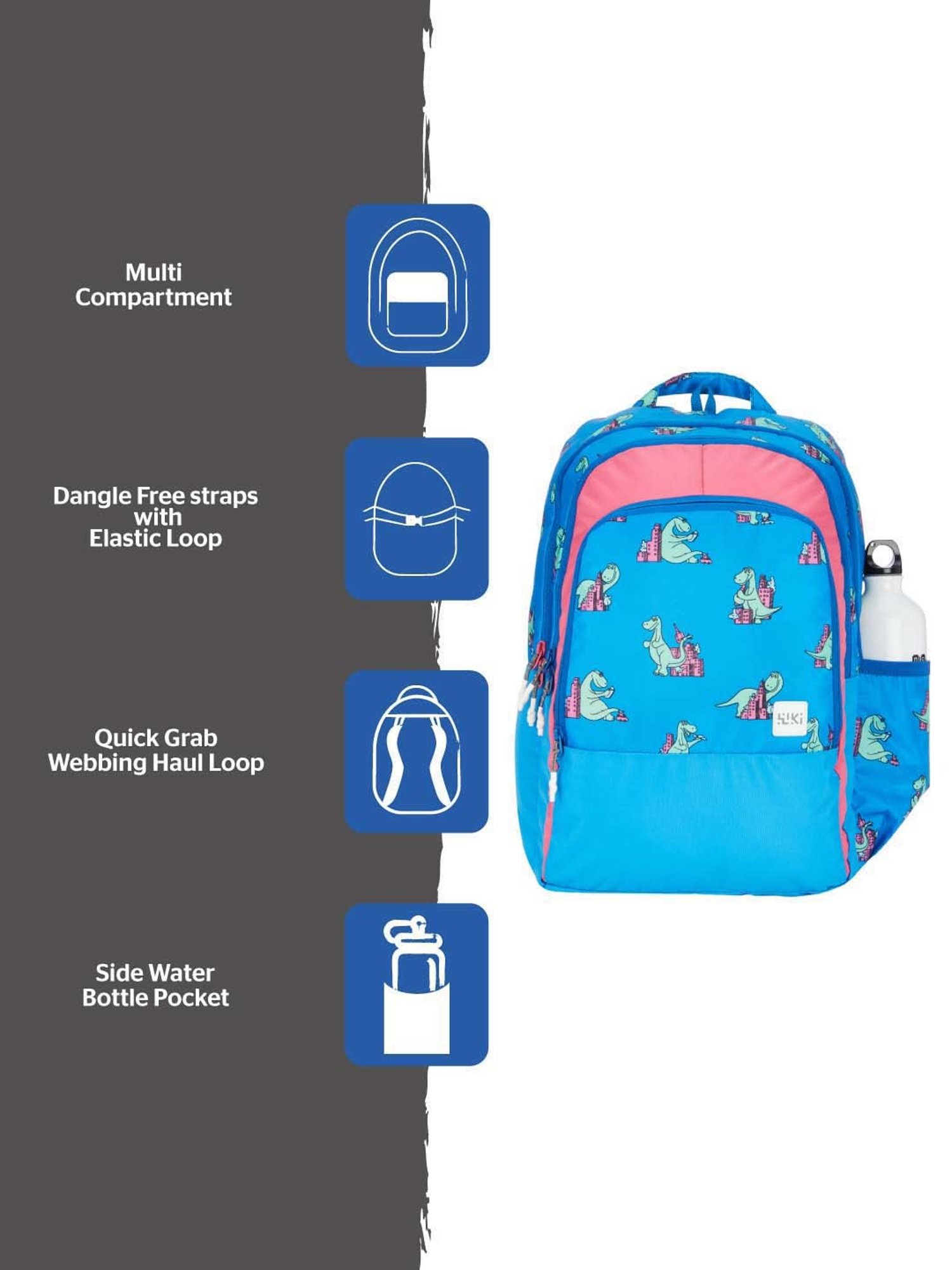 Wiki 24 Ltrs Blue Medium Backpack