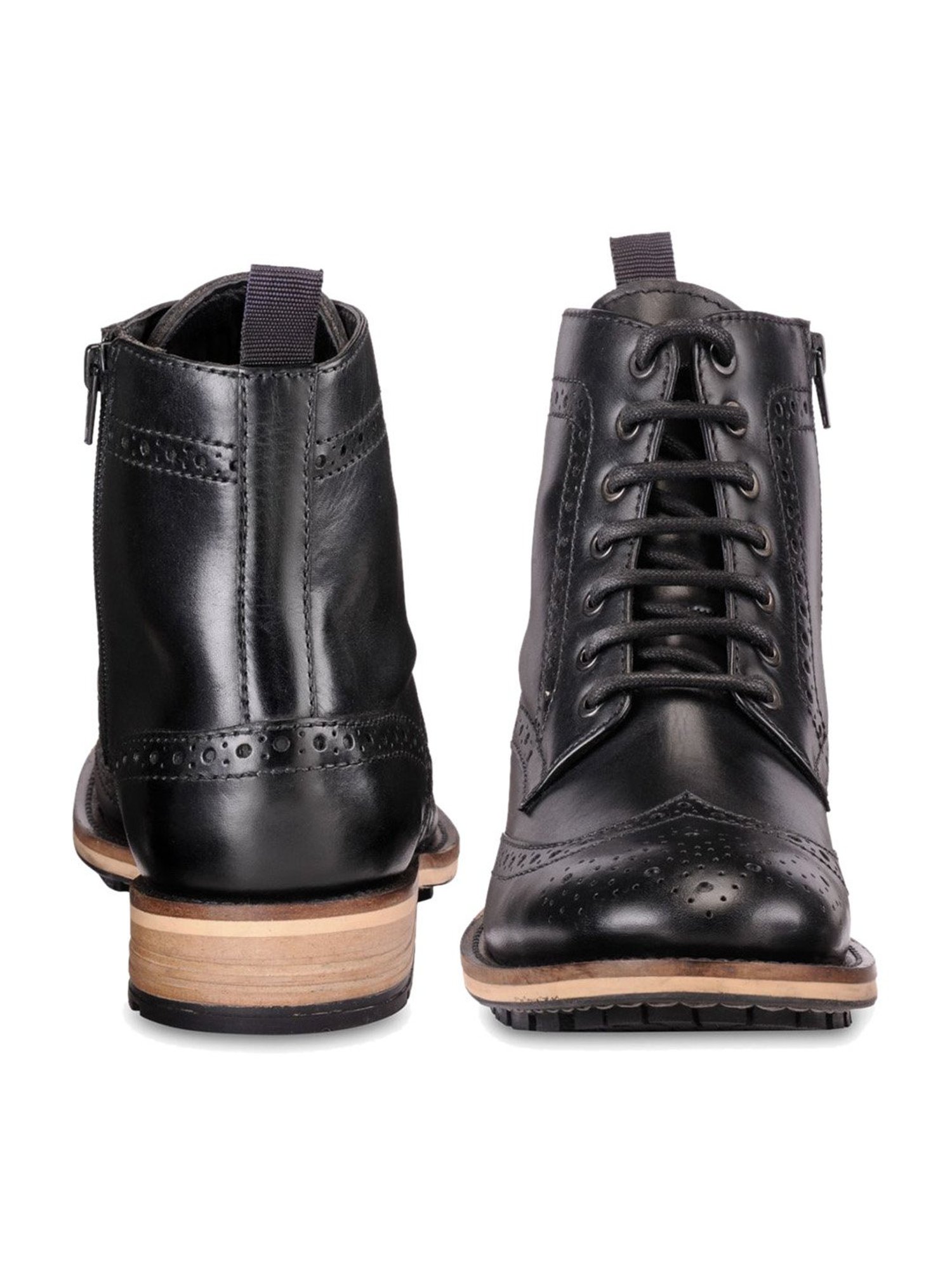 Teakwood Leathers Men's Black Brogue Boots