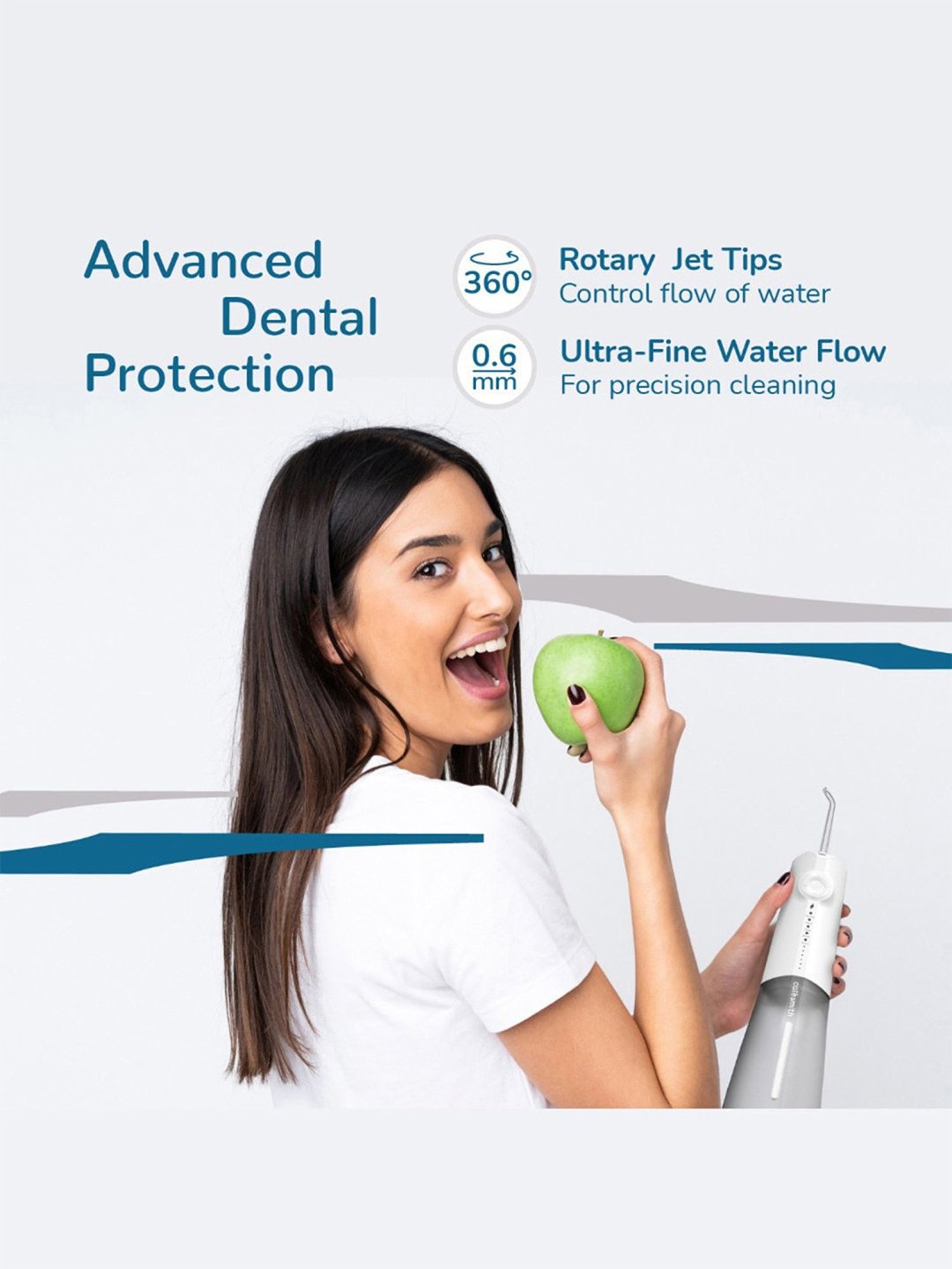 Caresmith Neo Cordless Oral Flosser 24 Pressure Settings with 5 Modes & 6 Intensities (White)