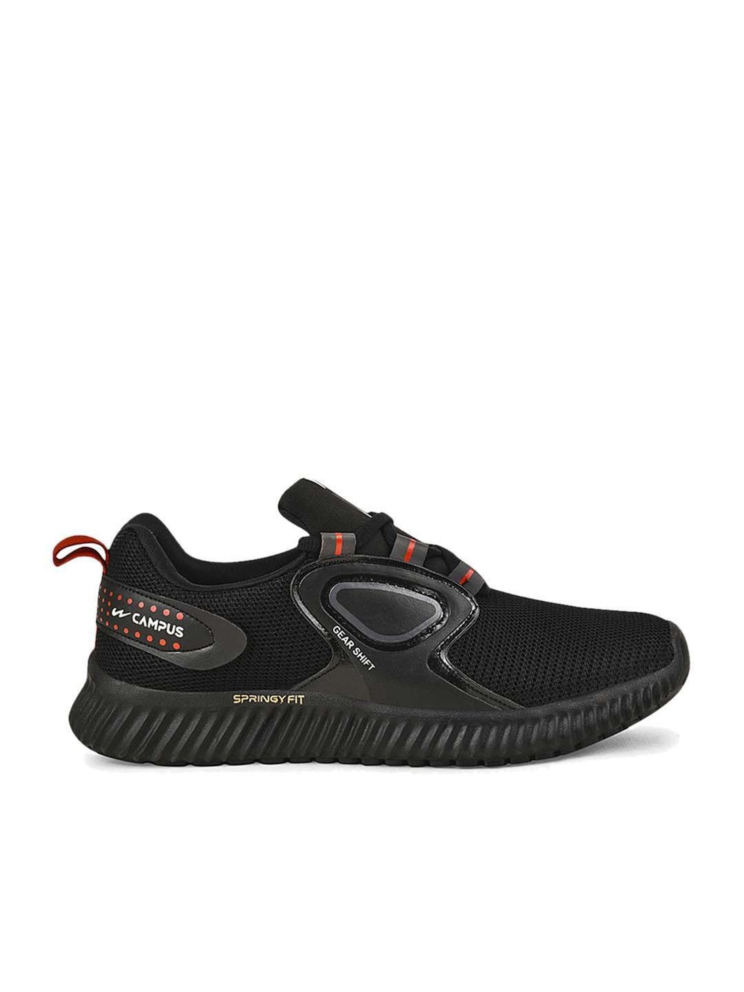 Campus Kids TOKYO CH Black & Red Running Shoes