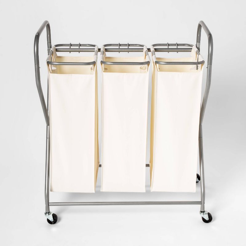 Rolling Triple Laundry Sorter White - Threshold™