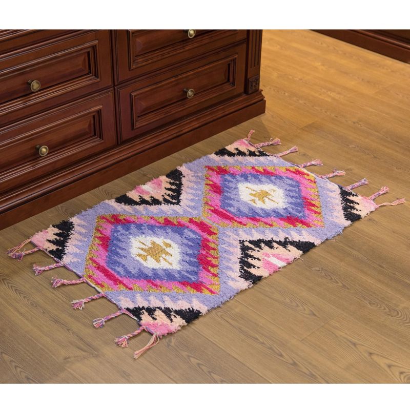 1'10"x1'10" Rectangle Woven Accent Rug Multicolored - DEERLUX