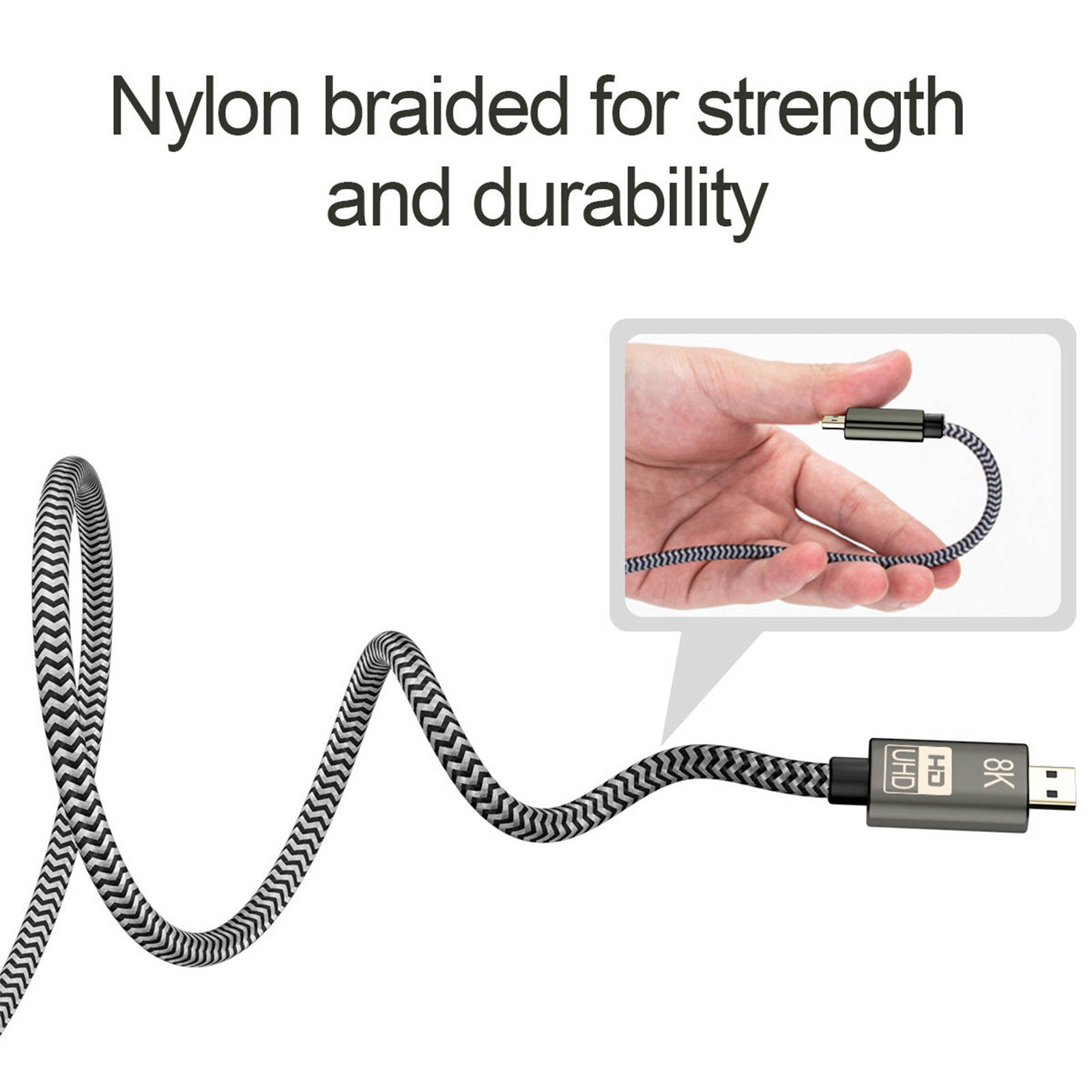 CableDeconn Micro HDMI to HDMI 2.1 8K Cable High Speed 8K@60Hz 4K@120Hz Male to Male Ultra HD HDR Adapter for Digital Cameras, camcorders, Tablets and Other Devices with Micro HDMI 1.5M