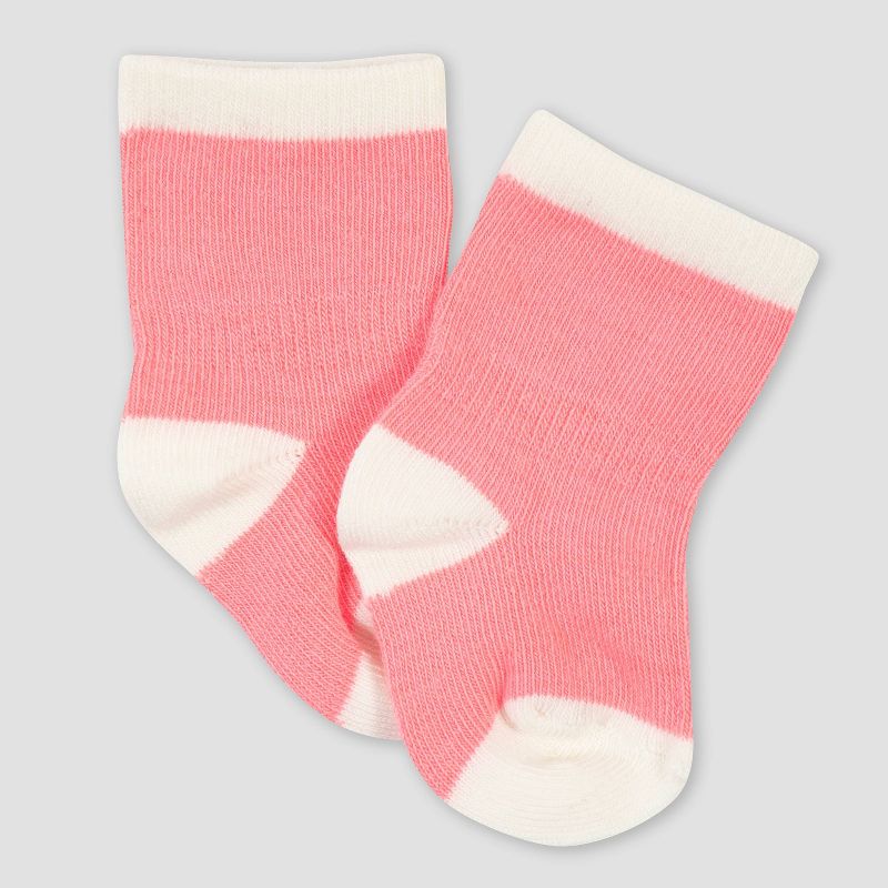 Gerber Baby Girls' 6pk Rainbow Jersey Wiggle Proof Socks - Green 0-6M