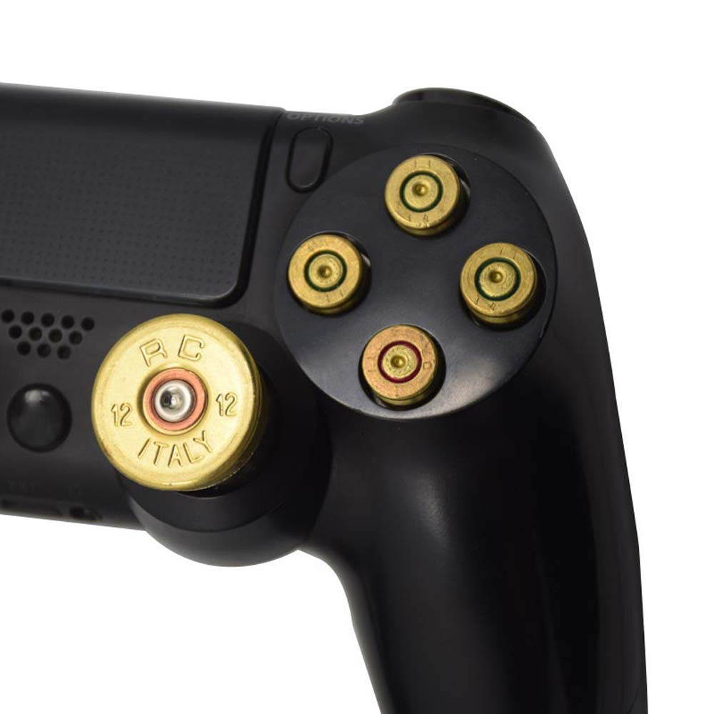 TOMSIN Gold Metal Bullet Buttons & Bullet Analog Thumbstick for PS4 Controller Playstation 4 DualShock4