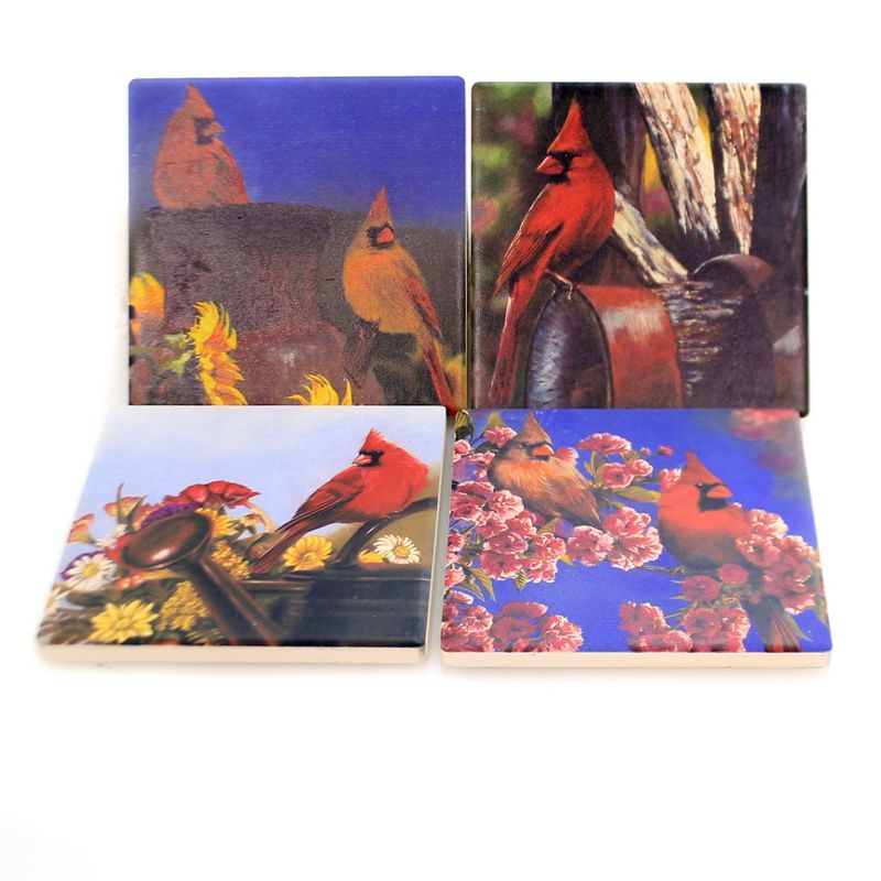 Tabletop 4.0" Cardinal Coasters Cork Back Absorbent Carson Home Accents  -  Coasters