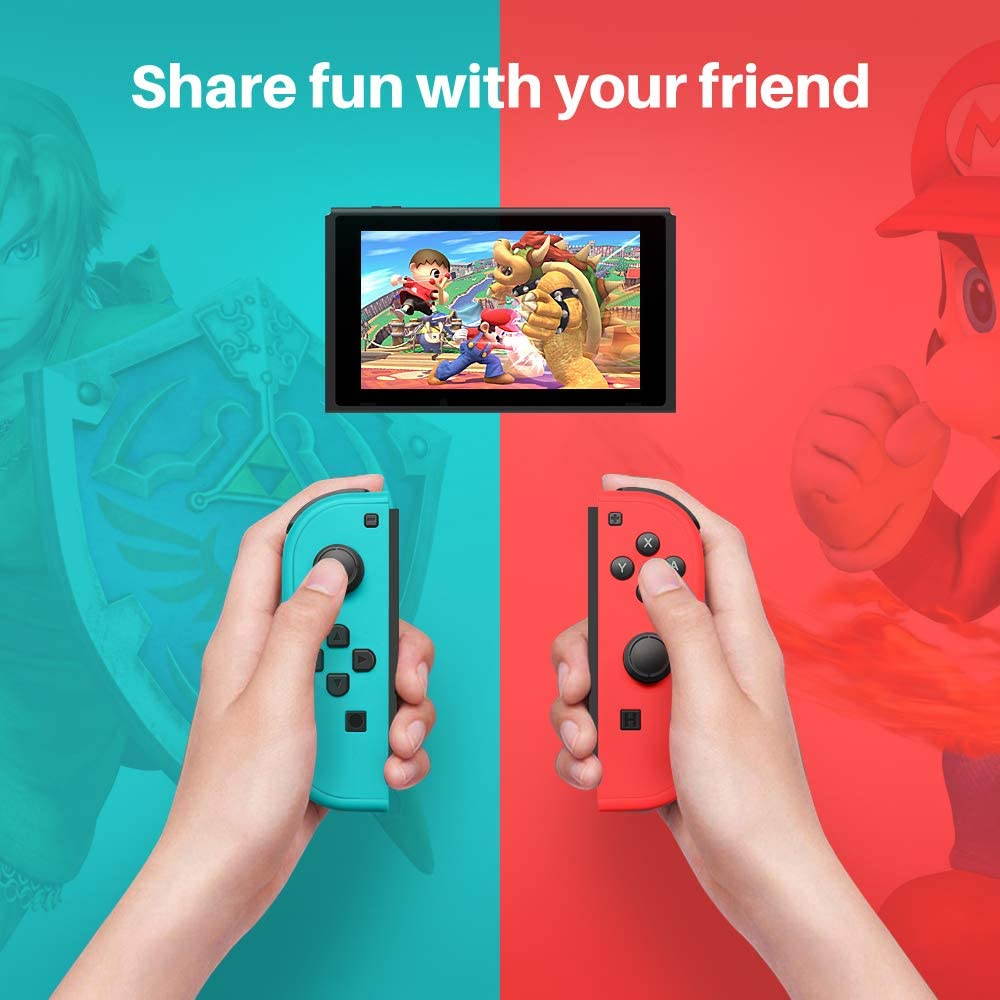 Joy-Pad Controller Compatible with Switch,Left and Right Controllers with Straps Support Wake-up Function(Blue and Red)