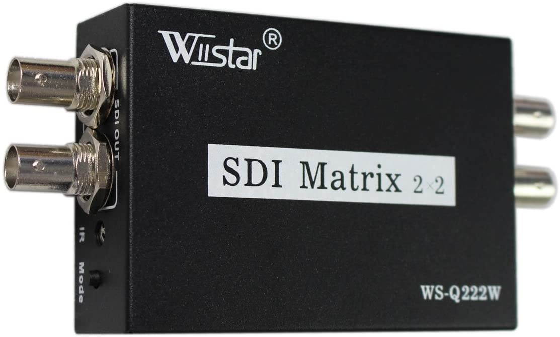 Wiistar SDI Matrix 2 x 2 Converter 3G SD HD - SDI Switcher Splitter Up to 1080p for TV Monitor