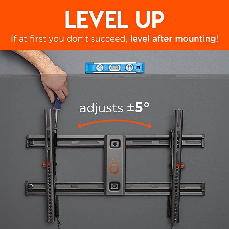Tilting TV Wall Mount with Low Profile Design for 40 82 TVs Eliminate Glare with 10&ordm; of Smooth Tilt Slides to Center Between Studs Can Be Leveled After Install 2019 Upgrade
