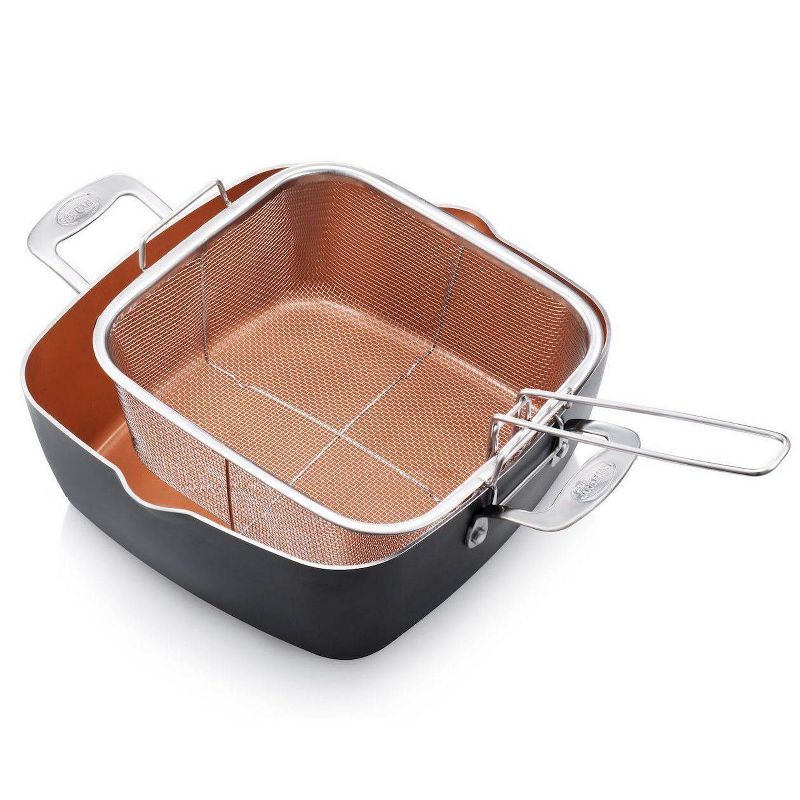 Gotham Steel Ti-cerama 11" Deep Square Pan with Lid