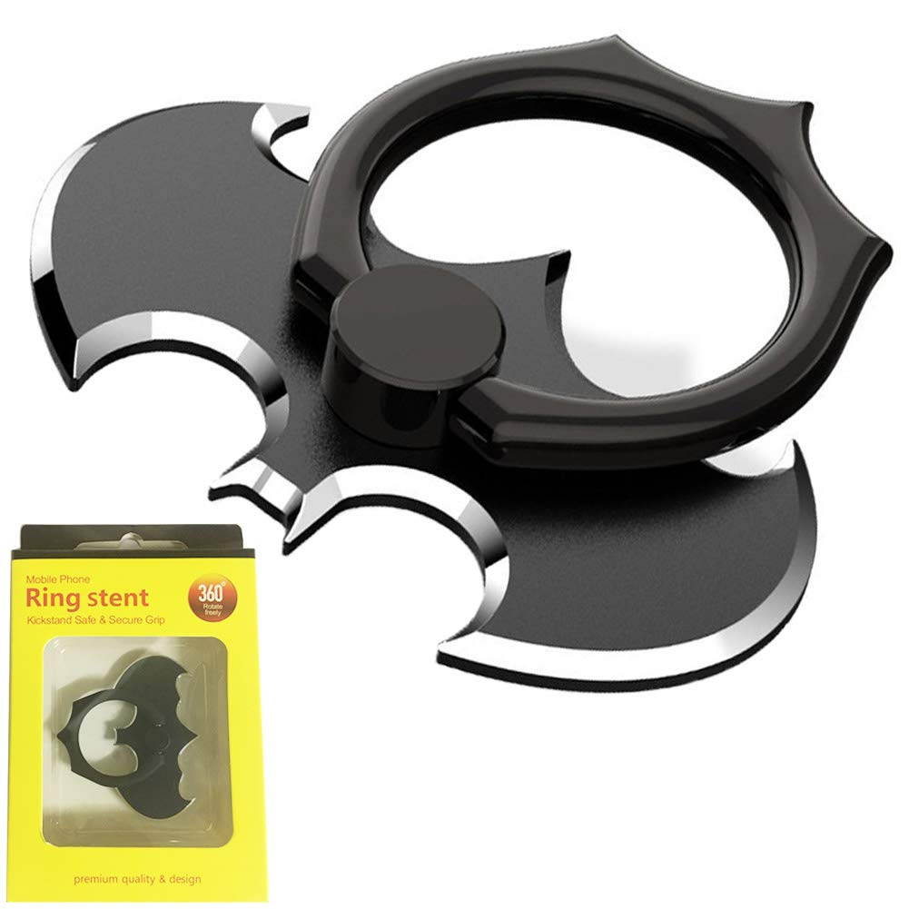9pcs Bat Phone Ring Holder, Batman Universal 360&deg; Rotation Cellphone Metal Stand Finger Grip Kickstand, Finger Holder Mount for iPhone, iPad, Samsung