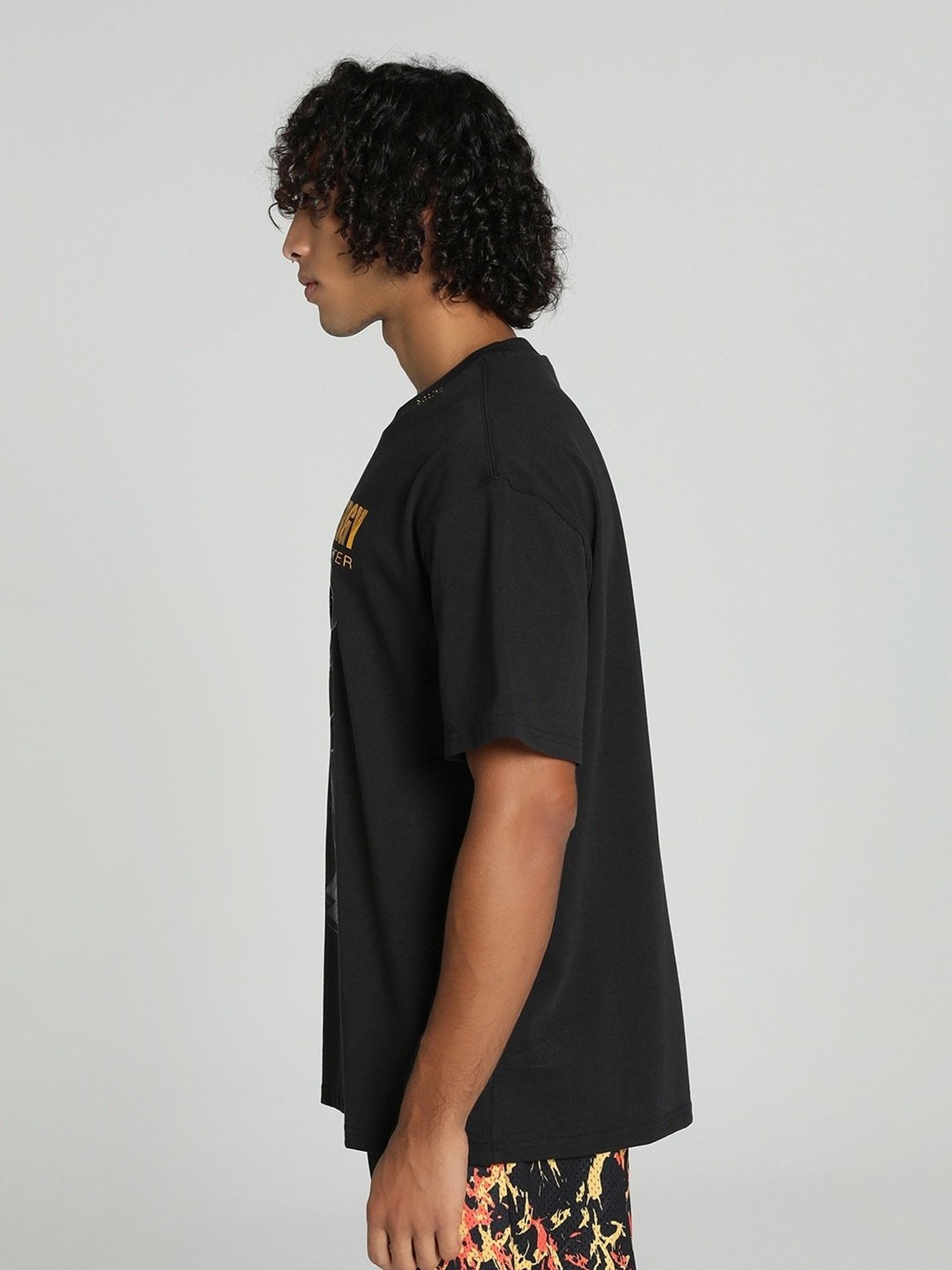 Puma The Joker Pack Black Cotton Regular Fit Printed Sports T-Shirt