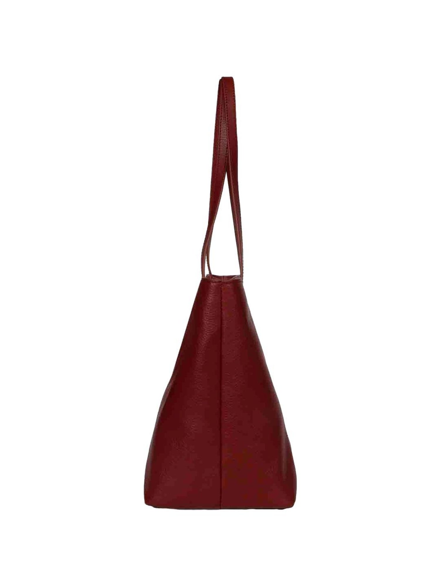 Saint G Maroon Solid Medium Shoulder Handbag