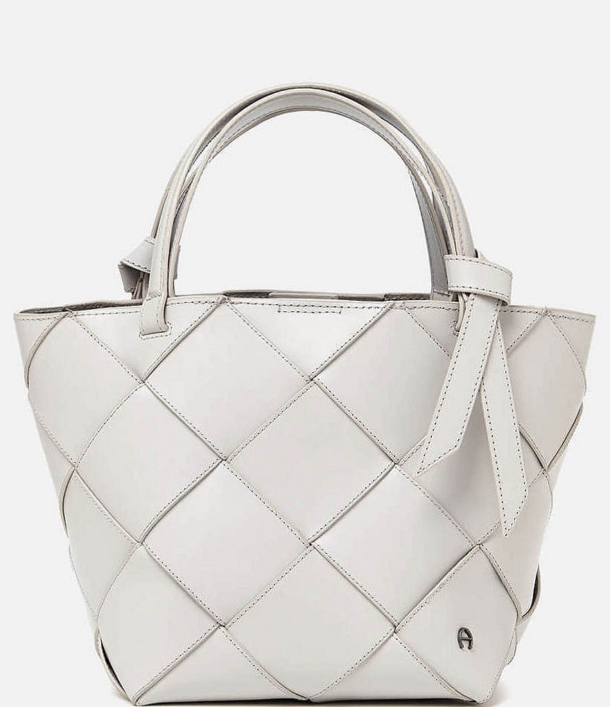 Etienne Aigner Ella Leather Woven Satchel Bag