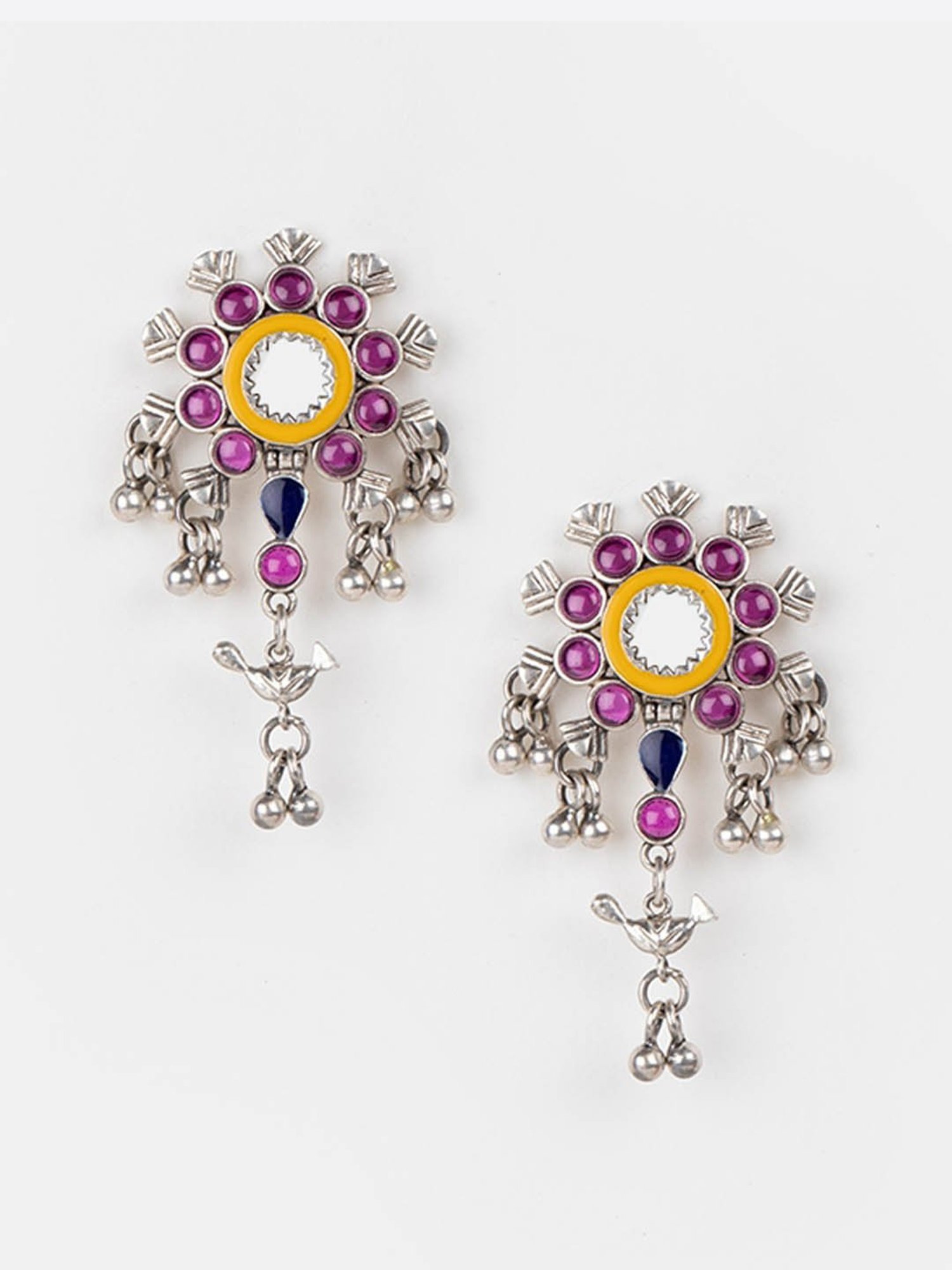 Shaya 92.5 Sterling Silver Abla Bharat Style Earrings for Women