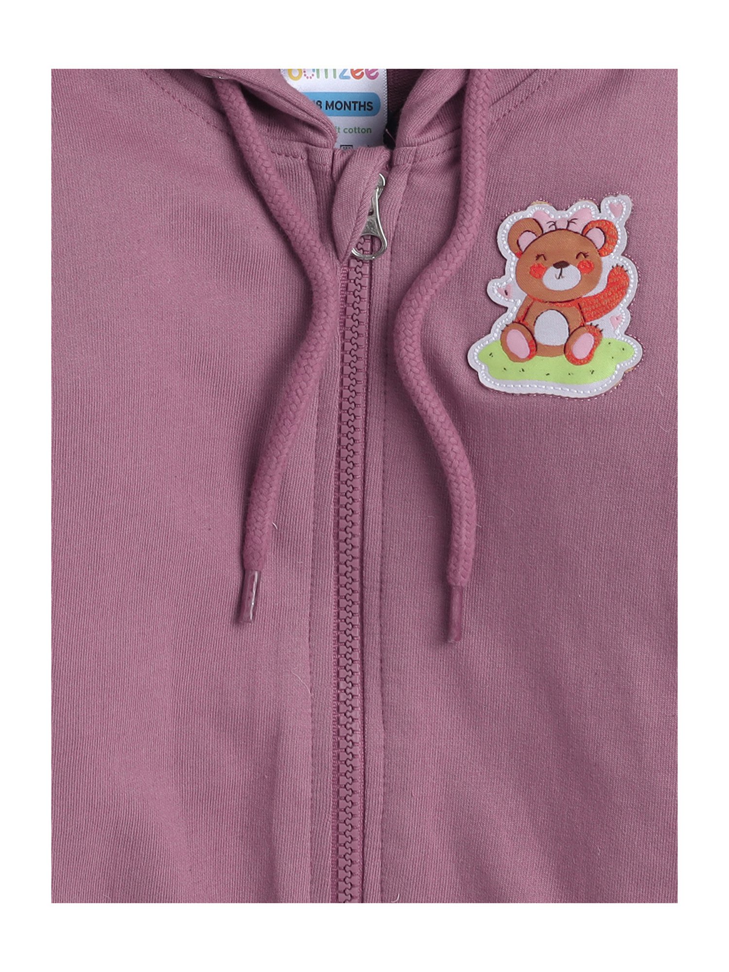 Bumzee Kids Dusty Pink Graphic Print Full Sleeves Sweatshirt