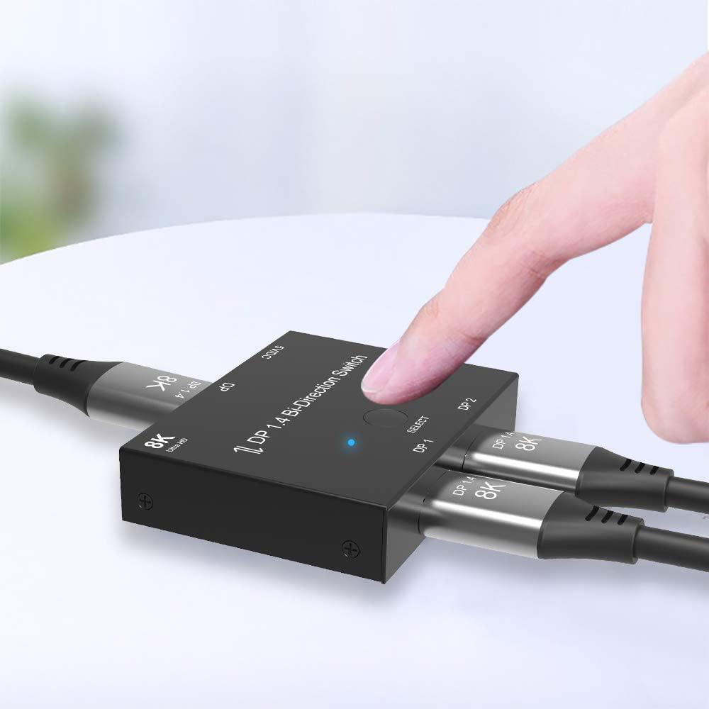DisplayPort 8K DP 1.4 Switch Bi-Direction 8K 30Hz 4K 120Hz Splitter Converter for Multiple Source and displays.