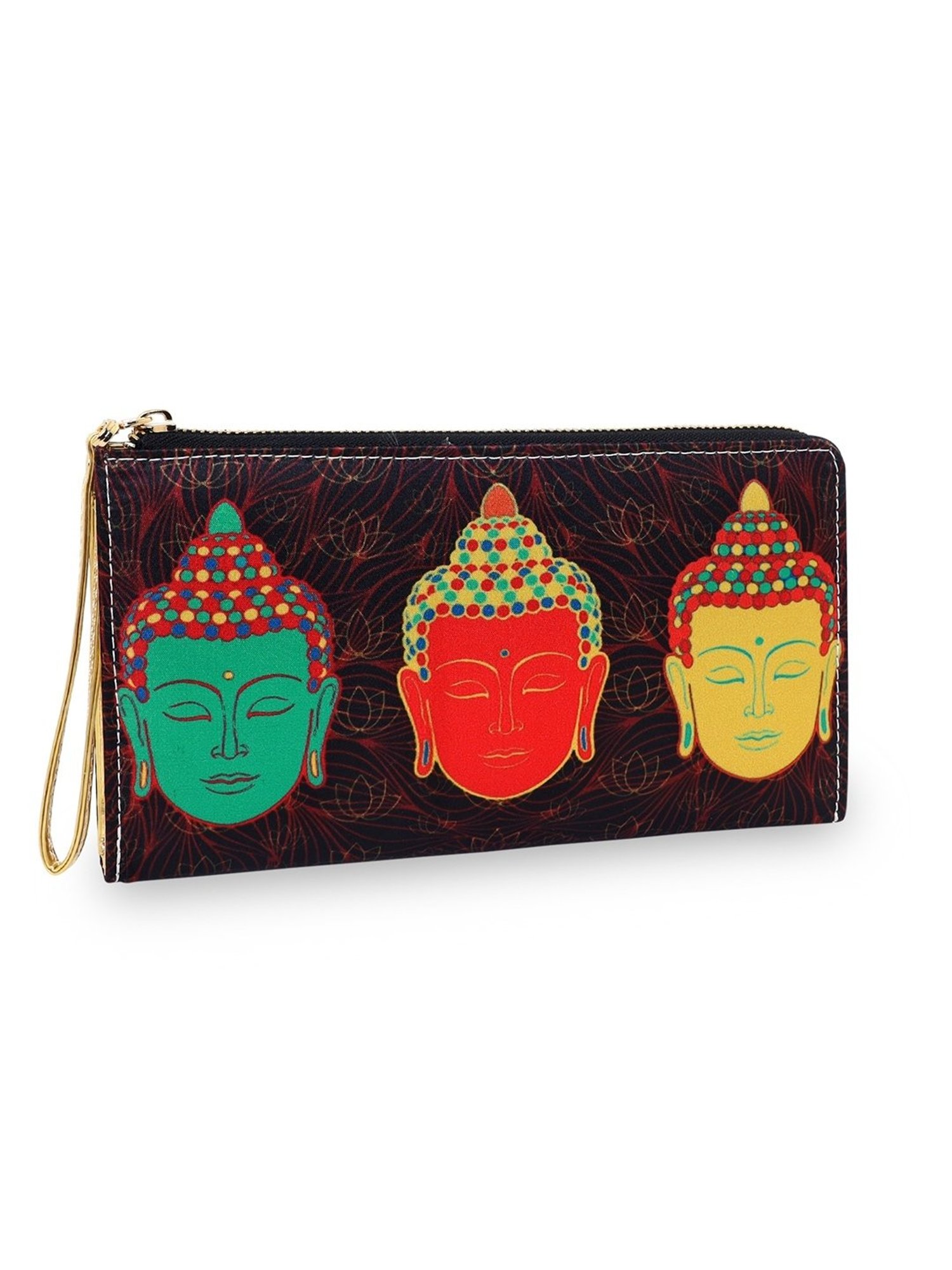Sabhyata Buddha Multicolor Printed Small Wristlet