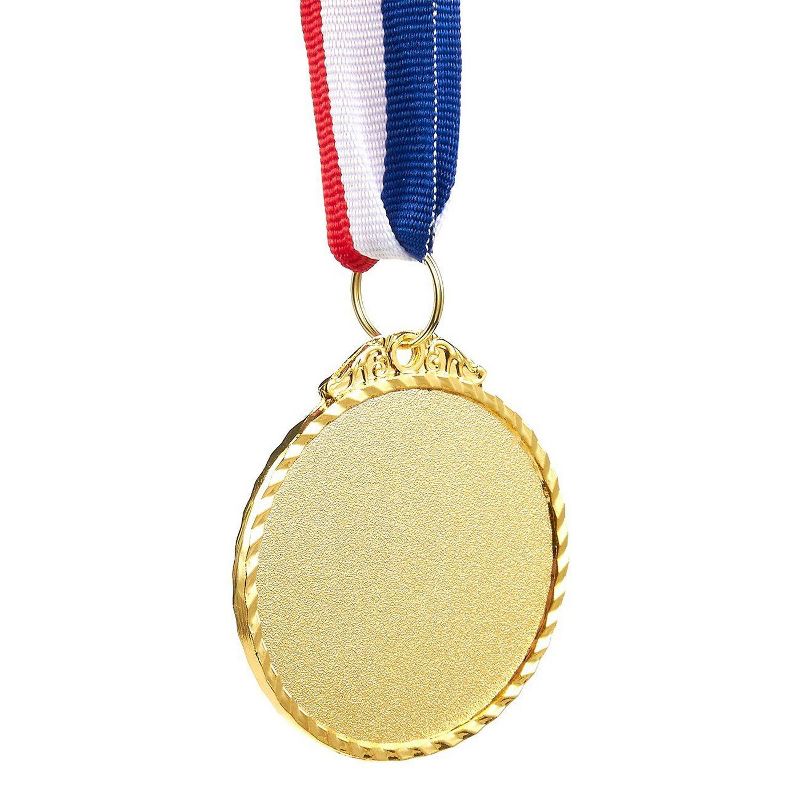 Juvale 12-Pack Gold Metal Medals Swimmer Winner Awards for Swimming Games, 2" with 30" Ribbon