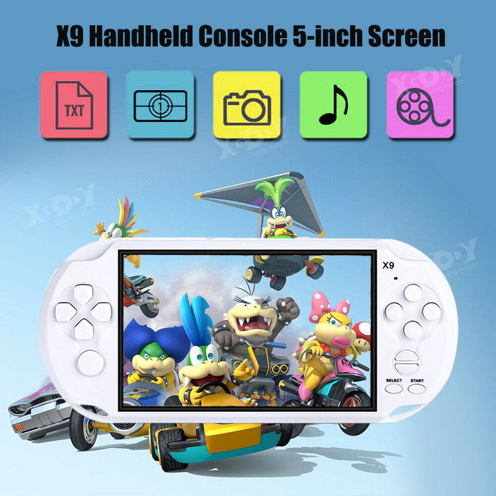 Handheld Game Console, Portable Video Game Console 5.0 Inch 32GB Built in 3000 Classic Retro Game Console with Camera , Support GBA / GBC / GB / SEGA / NES / SFC / NEOGEO X9