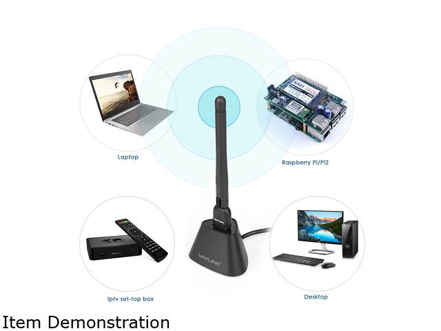 Wavlink AC600 USB Wifi Adapter, 600Mbps Dual Band Wireless Adapter, 802.11ac, High Gain 3dbi Antenna Network Adapter, 2.4G/150Mbps + 5G/433Mbps For PC, Windows XP/Vista/7/8/8.1/10 (32/64bits) MAC OS