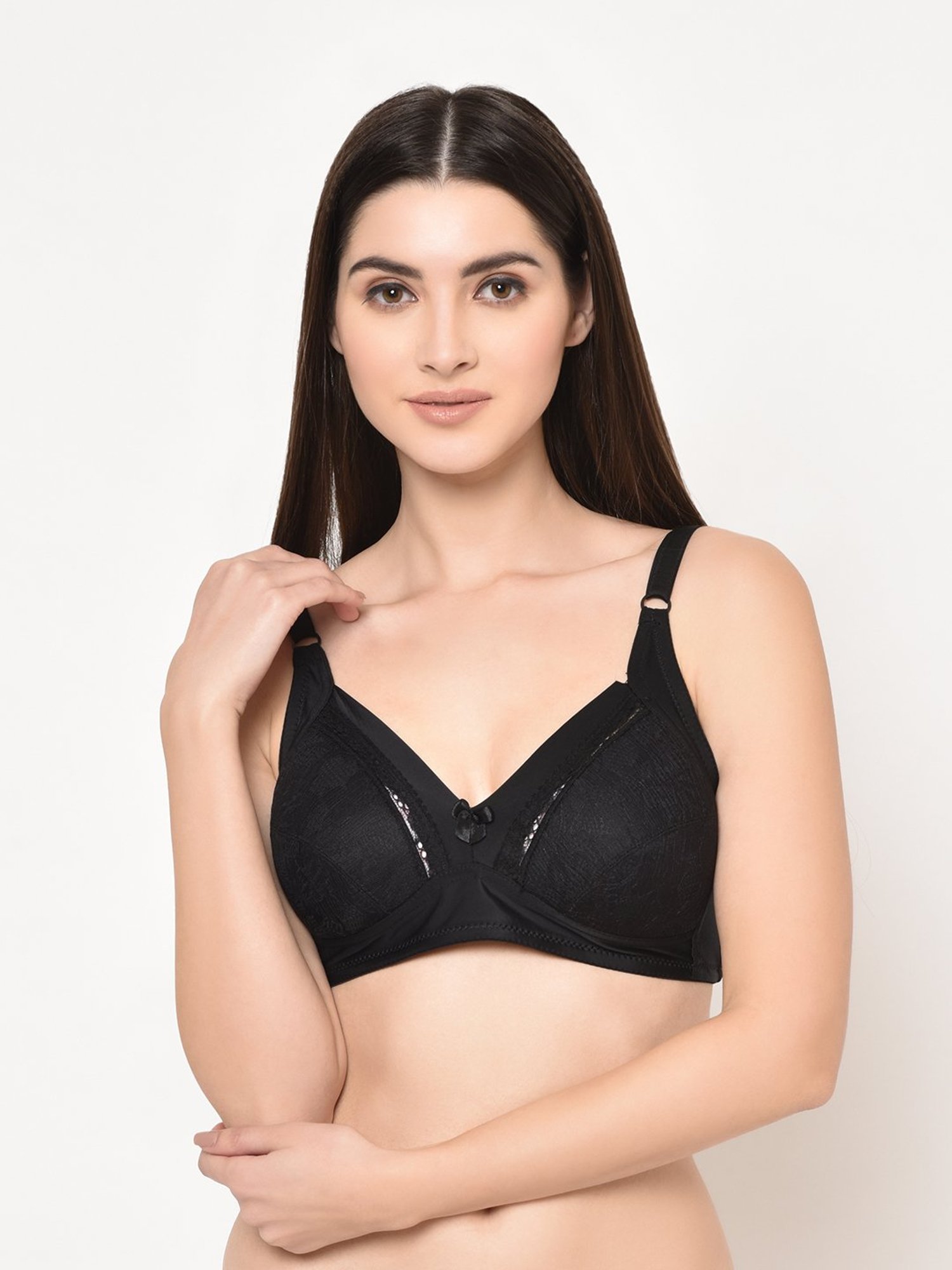 Da Intimo Black Non Wired Non Padded Full Coverage Bra