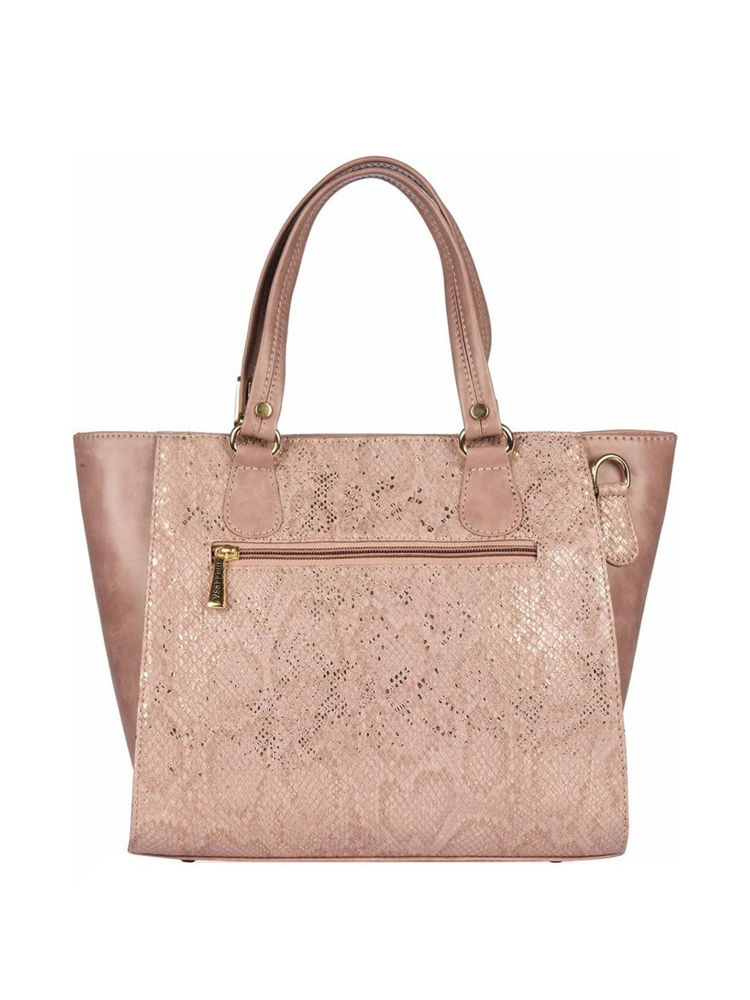 Bellissa Nude Textured Medium Snakeskin Handbag
