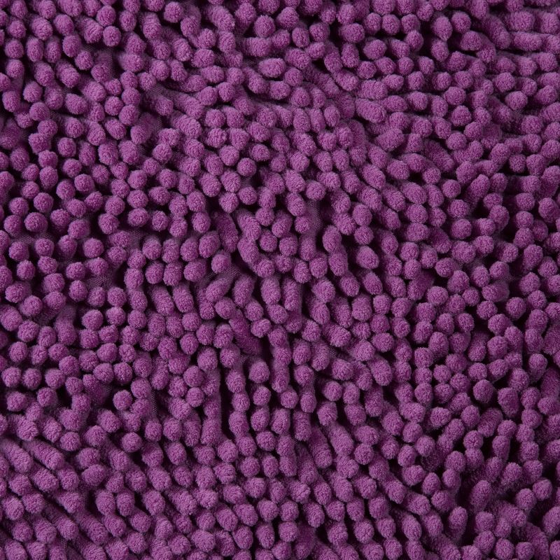 2pc Solid Memory Foam Shag Bath Mat Set Purple - Yorkshire Home
