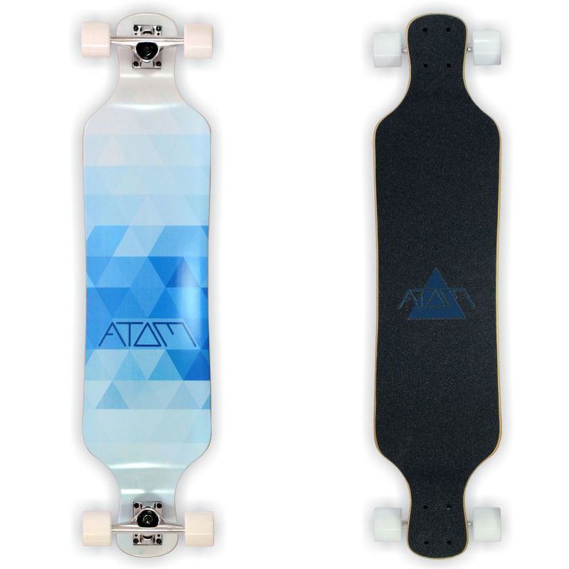 MBS 40020 Atom Drop Through 39-Inch Maple Longboard Skateboard Cruiser, Blue Triangles