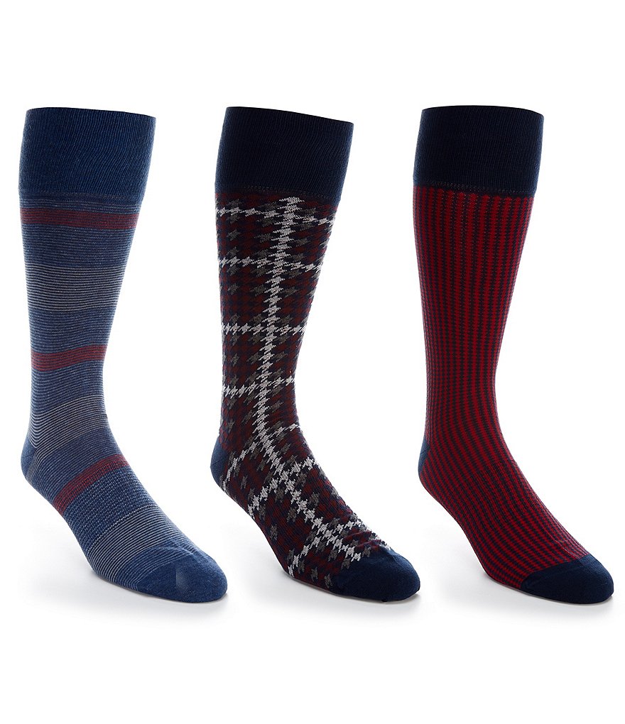 Gold Label Roundtree & Yorke Big & Tall Plaid Combo Socks 3-Pack